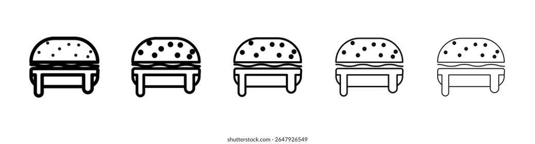Ícone Hamburger vetor isolado no fundo branco definido