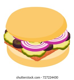 Hamburger icon. Isometric illustration of hamburger icon for web