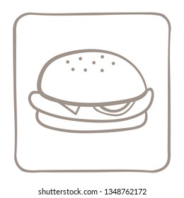 
Hamburger Icon in a light brown frame. Vector graphics.