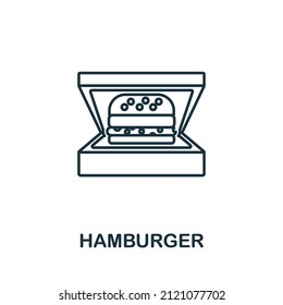 Hamburger icon. Line element from take away collection. Linear Hamburger icon sign for web design, infographics and more.