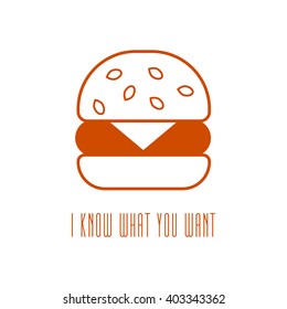 hamburger icon in line style. vector illustration isolated on a white background. linear burger symbol.