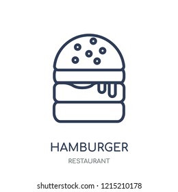 Hamburger icon. Hamburger linear symbol design from Restaurant collection. Simple outline element vector illustration on white background.