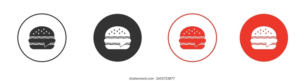 Ícone de hambúrguer para logotipo, símbolo de sinal de vetor para design