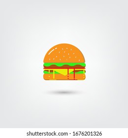 hamburger icon with long shadow. flat style vector illustration