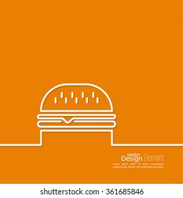 Hamburger icon on background. Fast Food. 