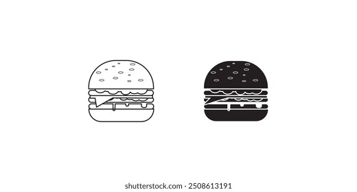 Hamburger Icon on Black and White Vector Backgrounds