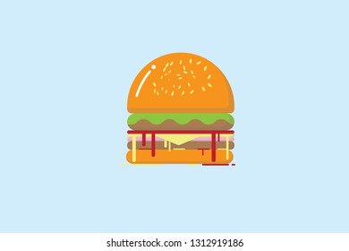 a hamburger icon on a blue background Summer symbol for app or logo or design or website of quality assembly vector EPS8