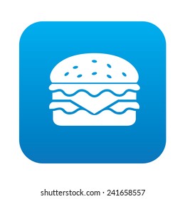 Hamburger icon on blue background,clean vector