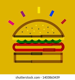Hamburger icon on colorful modern background	
