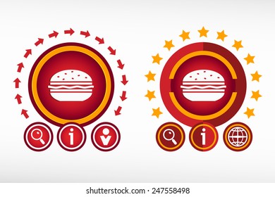 Hamburger icon on creative background. Red design concept for banner, web, advertising, print.