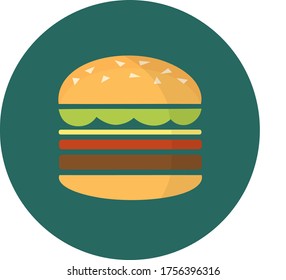 Icono de Hamburguesa sobre fondo verde