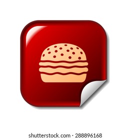Hamburger icon on red sticker