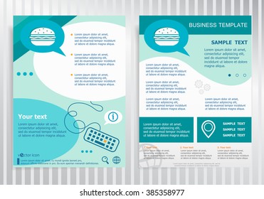 Hamburger icon on vector Brochure Flyer design Layout template, size A4. 