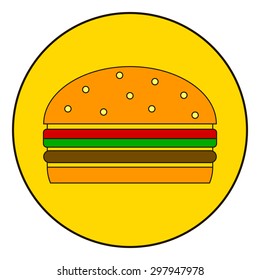Hamburger icon on white background - vector illustration.
