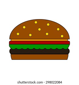 Hamburger icon on white background - vector illustration.