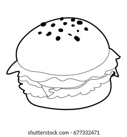 Hamburger icon. Outline illustration of hamburger vector icon for web design