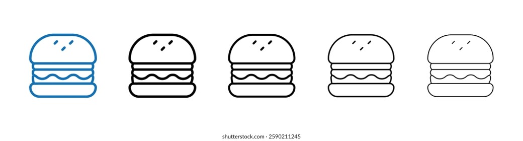 Hamburger icon Outline vector logo for web ui