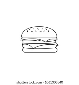 Hamburger icon. Outline hamburger vector icon for web design isolated on white background