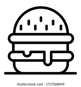 Icono de Hamburguesa. Icono de vector de hamburguesa de contorno para diseño web aislado en fondo blanco