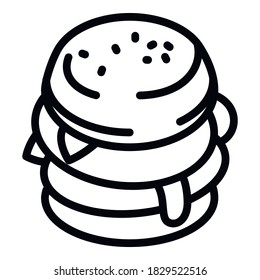 Icono de Hamburguesa. Icono de vector de hamburguesa de contorno para diseño web aislado en fondo blanco