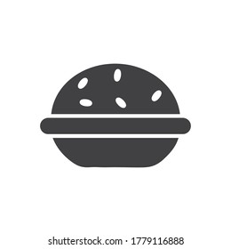icono de hamburguesa sobre fondo blanco, estilo de silueta, ilustración vectorial