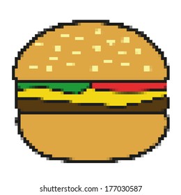 Hamburger Icon pixel retro style