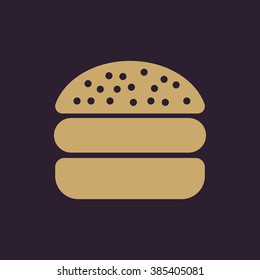 The hamburger icon. Sandwich and fast food symbol. Flat Vector illustration