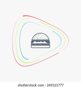 Hamburger icon. Sandwich icon. Flat design style. Made vector illustration