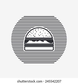 Hamburger icon. Sandwich icon. Flat design style. Made vector illustration