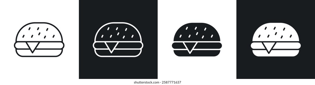 Hamburger icon set black and white colors. Graphic Vector icons pack