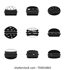 Hamburger icon set. Simple set of 9 hamburger vector icons for web isolated on white background