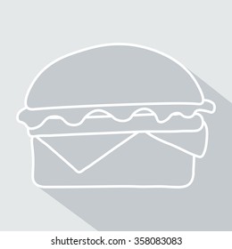 hamburger icon  symbol with long shadow. Vector illustration eps 10