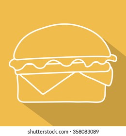 hamburger icon  symbol with long shadow. Vector illustration eps 10