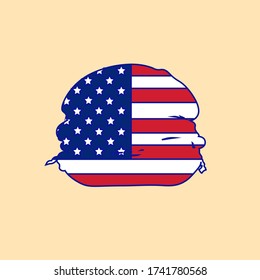 Hamburger icon as a symbol of usa. Vector illustration