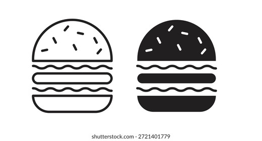 Ícone Hamburger do modelo. Conjunto de gráficos vetoriais de ícones
