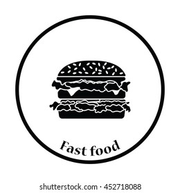 Hamburger icon. Thin circle design. Vector illustration.