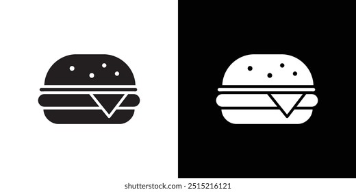 Ícone de hambúrguer Ilustração plana de linha fina