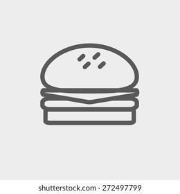 Hamburger icon thin line for web and mobile, modern minimalistic flat design.  Vector dark grey icon on light grey background.