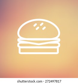 Hamburger icon thin line for web and mobile, modern minimalistic flat design. Vector white icon on gradient mesh background.
