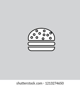 hamburger icon vector, cheeseburger pictogram isolated