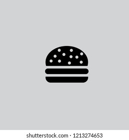 hamburger icon vector, cheeseburger pictogram isolated