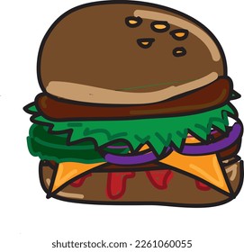 Plantilla de diseño de vectores de iconos de Hamburger e ilustración