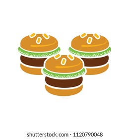 Hamburger icon - vector fast food sign symbol, vector food meal - burger sandwich