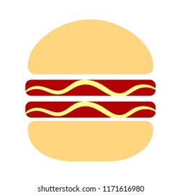 Hamburger icon - vector fast food sign symbol, vector food meal - burger sandwich