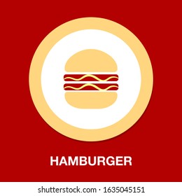 Hamburger icon - vector fast food sign symbol, vector food meal - burger sandwich