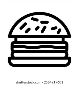 Hamburger Icon Vector from Food and Drink Set