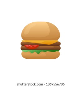 Icono de Hamburguesa. Ilustración vectorial de una gran hamburguesa sabrosa. 