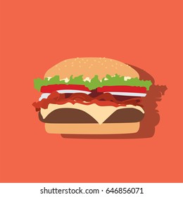 Hamburger icon, vector illustration design. Fast food collection.