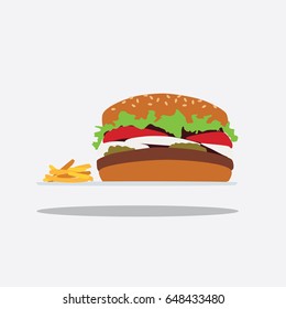 Hamburger icon, vector illustration design. Fast food collection.