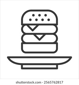 Hamburger Icon Vector Illustration Outline Style